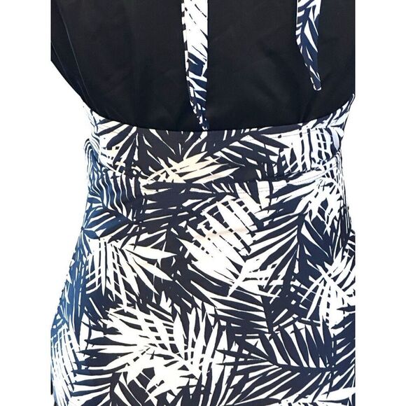 GAP TANKINI Halter Swimsuit TOP ONLY Sz Small DARK Blue/Black White Fast Ship - Picture 3 of 16